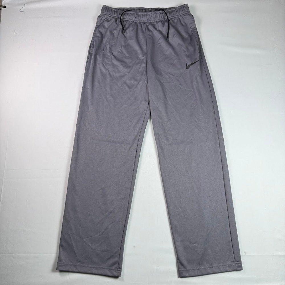 Nike Mens Dri-FIT Training Pants Grey Straight Leg Athletic Sweatpants Large